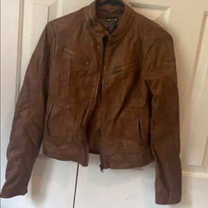 Brown leather jacket